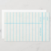 Retro Library Book Date Due Card Briefpapier (Voorkant / Achterkant)