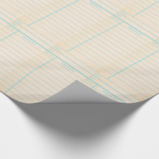 Retro Library Book Date Due Card Cadeaupapier (Hoek)