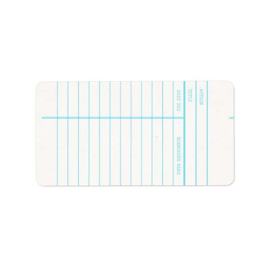 Retro Library Book Date Due Card Etiket (Voorkant)