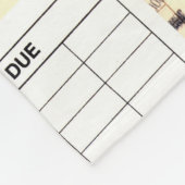 Retro Library Book Date Due Card Fleece Deken (Hoek)