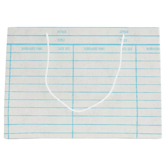 Retro Library Book Date Due Card Groot Cadeauzakje (Voorkant)