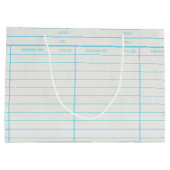 Retro Library Book Date Due Card Groot Cadeauzakje (Achterkant)