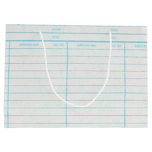 Retro Library Book Date Due Card Groot Cadeauzakje (Achterkant)