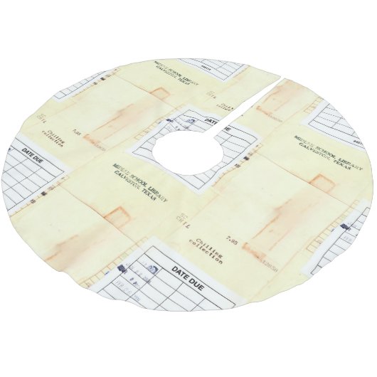 Retro Library Book Date Due Card Kerstboom Rok (Gekanteld)