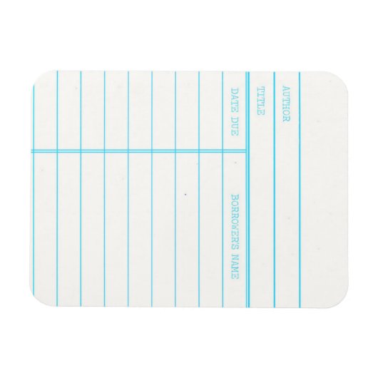 Retro Library Book Date Due Card Magneet (Horizontaal)