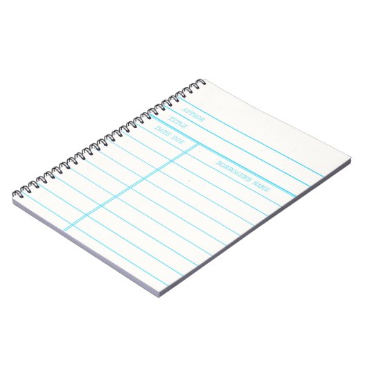 Retro Library Book Date Due Card Notitieboek (Linkerzijde)