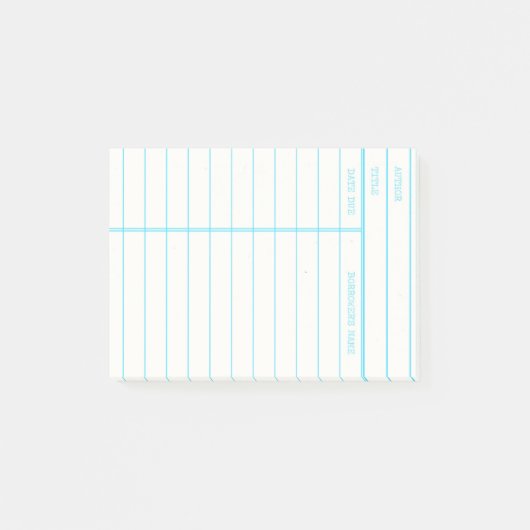 Retro Library Book Date Due Card Post-it® Notes (Voorkant)