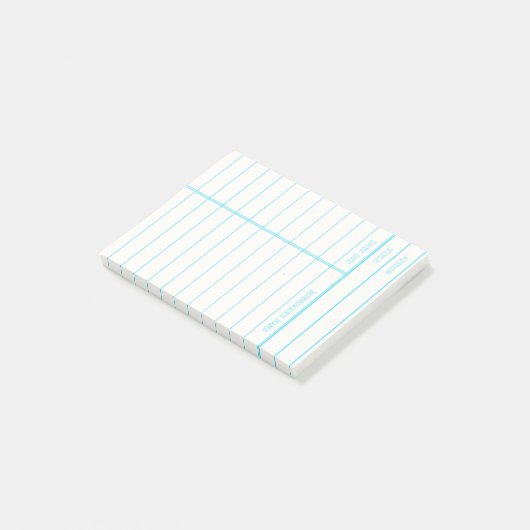 Retro Library Book Date Due Card Post-it® Notes (Schuin)