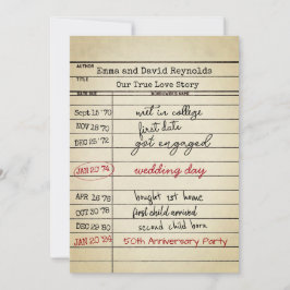 Retro Library Card 50e Jubileum Kaart