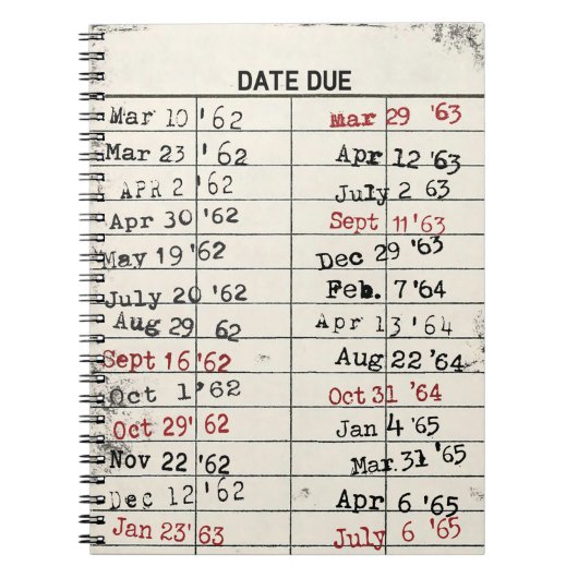 Retro Library Card Notitieboek (Voorkant)