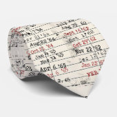 Retro Library Card Stropdas (Opgerold)