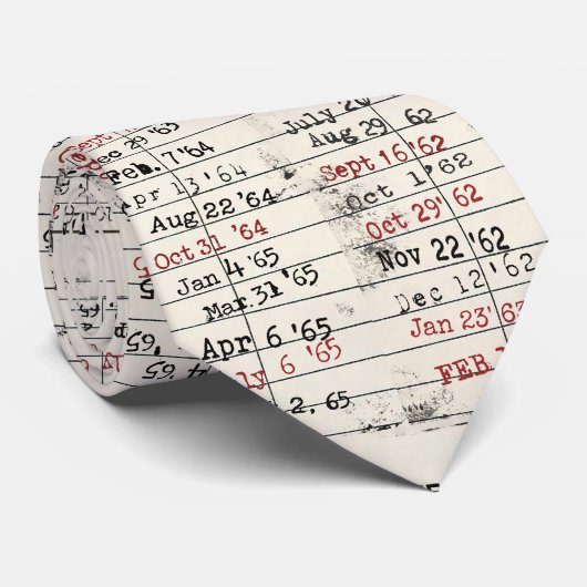 Retro Library Card Stropdas (Opgerold)