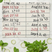 Retro Library Card Theedoek (Gevouwen)