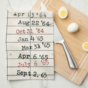 Retro Library Card Theedoek