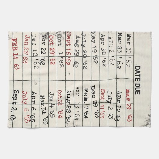 Retro Library Card Theedoek (Horizontaal)