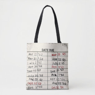 Retro Library Card Tote Bag