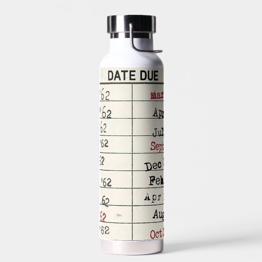 Retro Library Card Waterfles (Links)