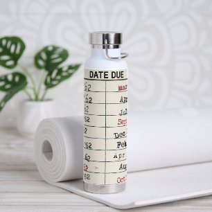 Retro Library Card Waterfles