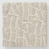 Retro Library Kaart Collectie Stenen Onderzetter (Voorkant)