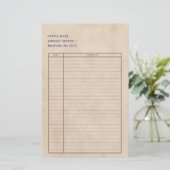 Retro Library Kaart Papier Inktpapier (Staand voorkant)