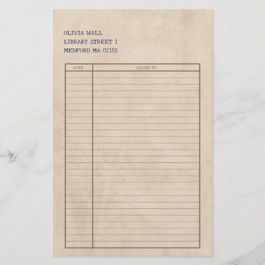 Retro Library Kaart Papier Inktpapier (Voorkant)