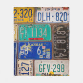 Retro License Bord Collectie Fleece Deken (Voorkant)