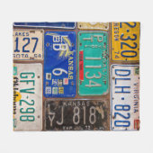 Retro License Bord Collectie Fleece Deken (Voorkant (Horizontaal))