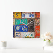 Retro License Bord Collectie Vierkante Klok (Huis)
