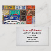 Retro License Bord collectie Visitekaartje (Voorkant / Achterkant)