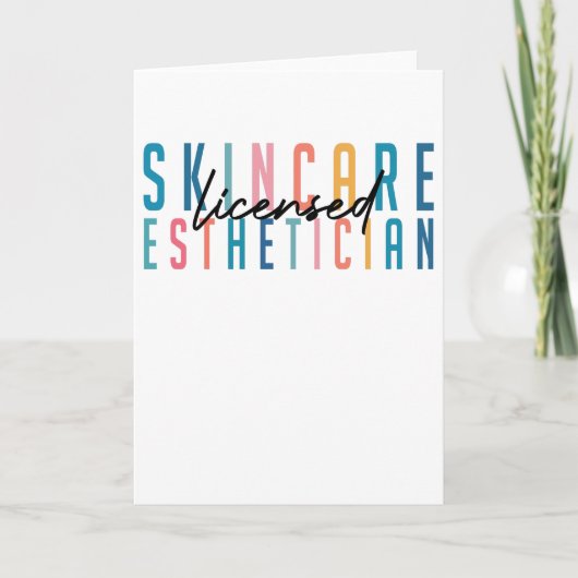 Retro Licensed Skin Esthetician Graduati Kaart (Voorkant)