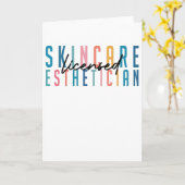 Retro Licensed Skin Esthetician Graduati Kaart (Gele Bloem)