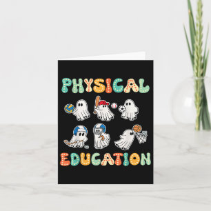 Retro Lichamelijke Opvoeding Halloween Ghosts Gift Kaart