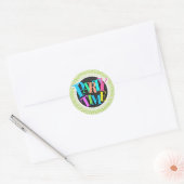 Retro Licht Groene Honingraat Ronde Sticker (Envelop)