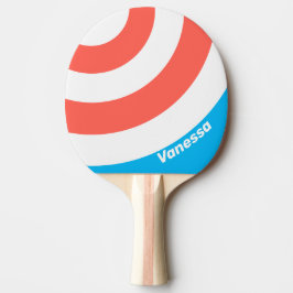 Retro Licht Hemelblauwe Cirkel Streep met Naam Tafeltennisbatje