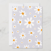 Retro Licht Paarse Daisy Baby shower Uitnodiging (Achterkant)