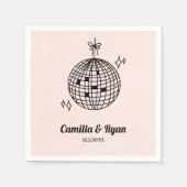 Retro Licht Roze Disco Bruiloft Decor Servetten (Voorkant)