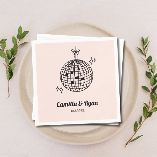 Retro Licht Roze Disco Bruiloft Decor Servetten