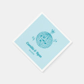 Retro Lichtblauw Blauwgroen Disco Bruiloft Decor S Servet (Hoek)