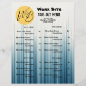 Retro Lichtblauw Restaurant Afsluiten Menu QR-code (Voorkant)