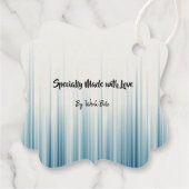 Retro Lichtblauw Zakelijke QR Code Verpakkende Lab Bedankjes Labels (Achterkant)