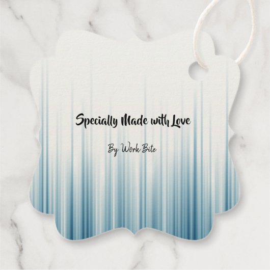 Retro Lichtblauw Zakelijke QR Code Verpakkende Lab Bedankjes Labels (Achterkant)