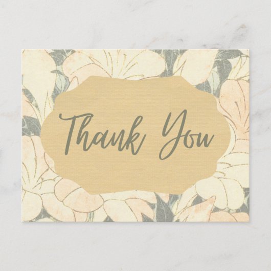 Retro lichte bloemenprint briefkaart (Voorkant)