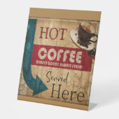 Retro lichtkrant koffiebord reclamebord met voetstuk (Voorkant)