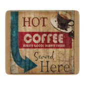 Retro lichtkrant koffiebord snijplank (Voorkant)