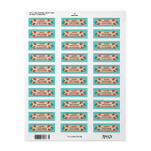 Retro Lichtpeertjes Kerst Adreslabel Etiket (Full Sheet)