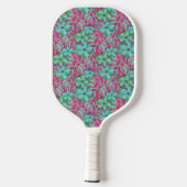 Retro Lichtroze en groene bloemen Pickleball Paddle (Achterkant)