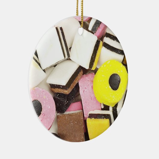 Retro Licorice Snoep Keramisch Ornament (Rechts)