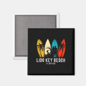 Retro Lido Key Beach Florida Surfboarder Design Vo Magneet (Voorkant / Achterkant)