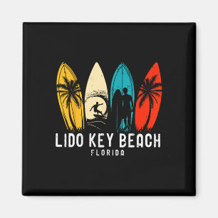 Retro Lido Key Beach Florida Surfboarder Design Vo Magneet