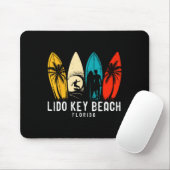Retro Lido Key Beach Florida Surfboarder Design Vo Muismat (Met muis)